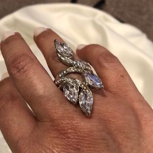 White gold with diamonds cocktail ring